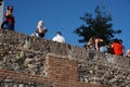 Tourists at the Overlook in Albaicin in Granada